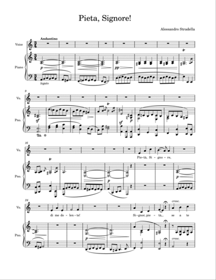 Pieta, Signore! C Major Voice Solo scores gallery preview page 2
