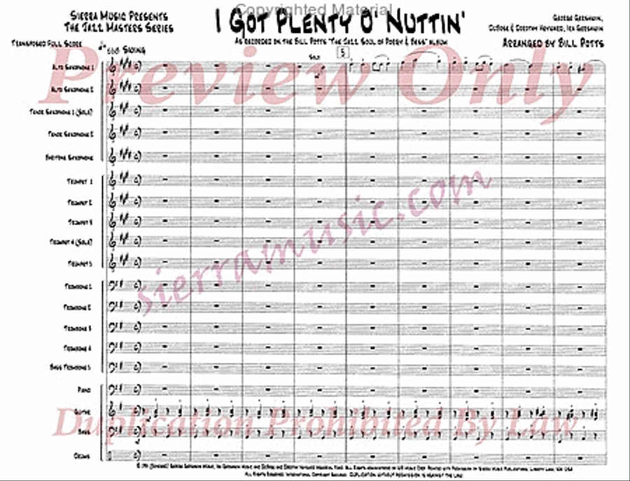 I Got Plenty O' Nuttin' Jazz Ensemble scores gallery preview page 2