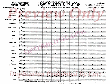 I Got Plenty O' Nuttin' by George Gershwin Jazz Ensemble - Sheet Music