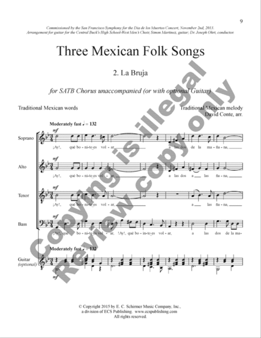 Three Mexican Folk Songs Three Mexican Folk Songs 4-Part scores gallery preview page 28