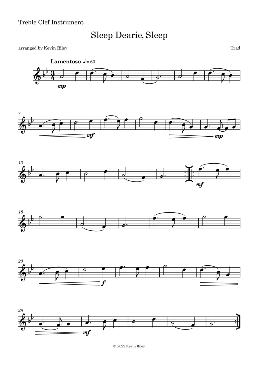 Sleep Dearie, Sleep Part scores gallery preview page 1
