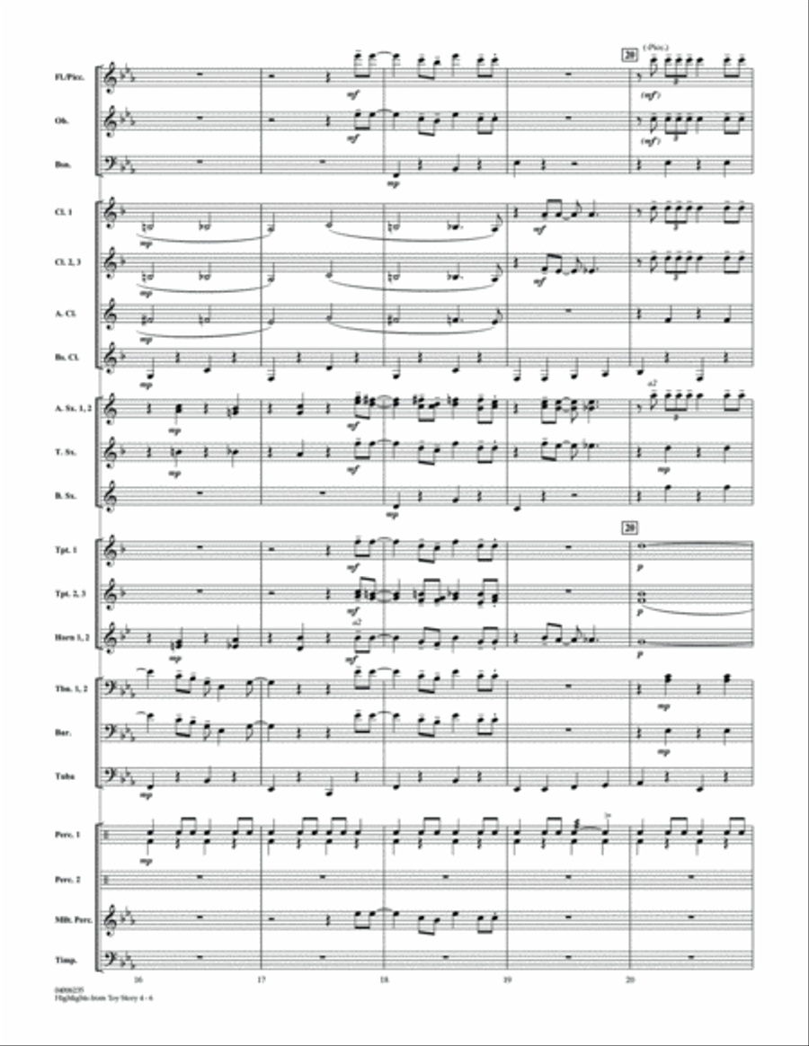 Highlights from Toy Story 4 (arr. Johnnie Vinson) - Conductor Score (Full Score) Concert Band scores gallery preview page 5