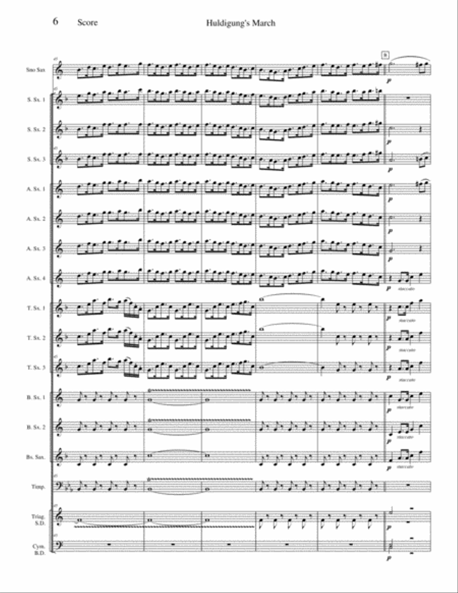 Huldigung's March Woodwind Ensemble scores gallery preview page 6