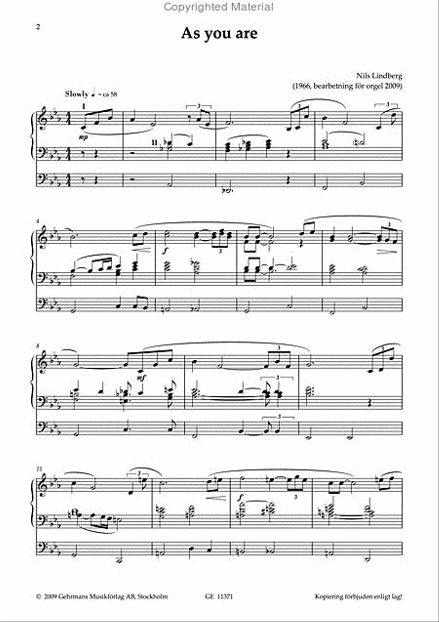 As you are As you are Organ Solo scores gallery preview page 2