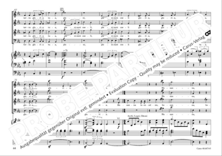 Missa sacra C Minor 4-Part scores gallery preview page 45