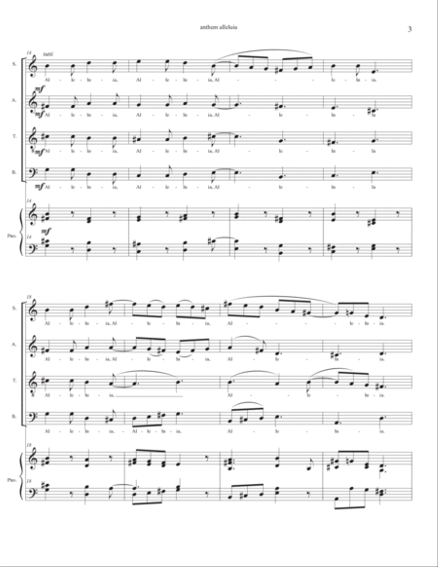 anthem alleluia 4-Part scores gallery preview page 3