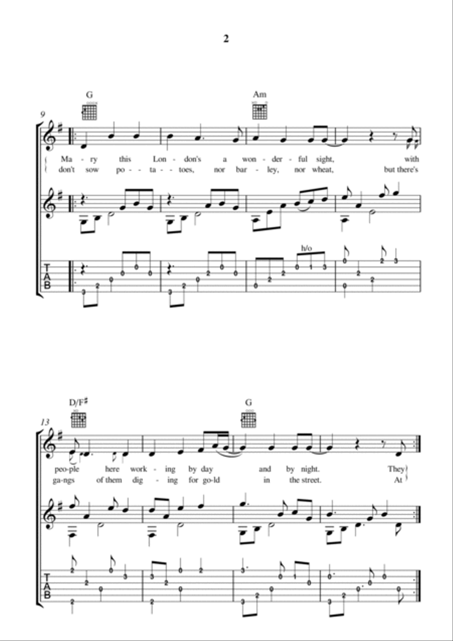 THE MOUNTAINS OF MOURNE Acoustic Guitar scores gallery preview page 2
