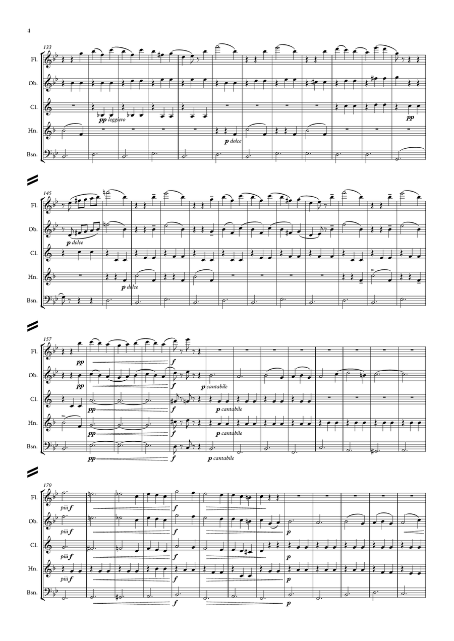Tchaikovsky: Sleeping Beauty Suite Op.66a No.5 Valse (Waltz) - wind quintet Woodwind Quintet scores gallery preview page 4