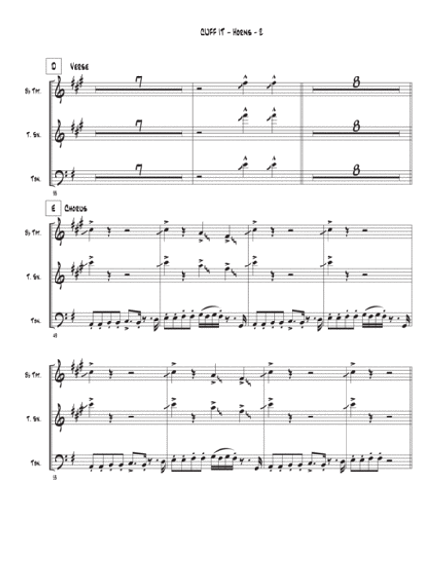 Cuff It Tenor Saxophone scores gallery preview page 2