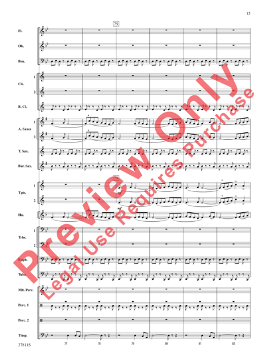 Desperate Pursuit Concert Band scores gallery preview page 16
