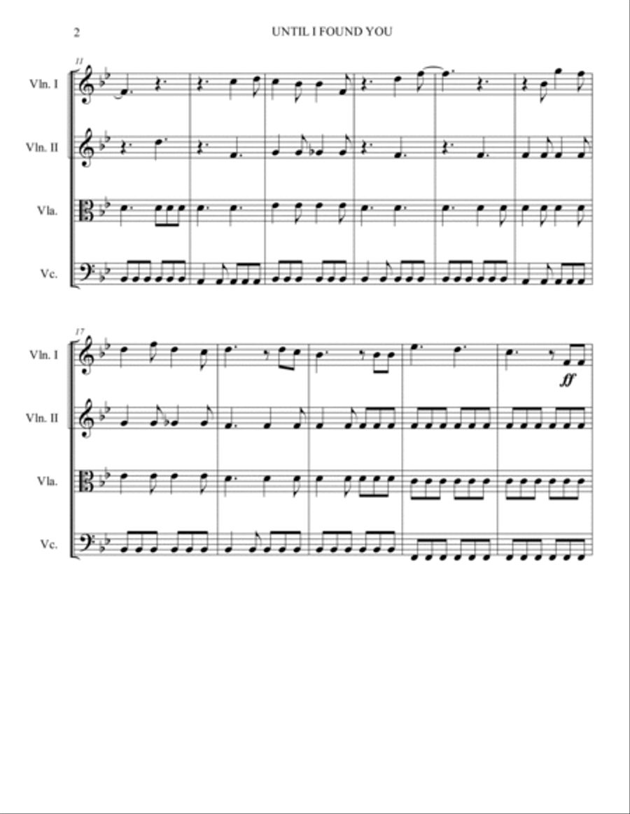 Until I Found You String Quartet scores gallery preview page 2