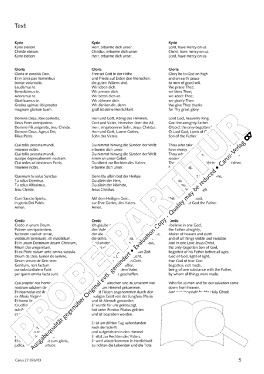 Missa in tempore incerto 4-Part scores gallery preview page 6