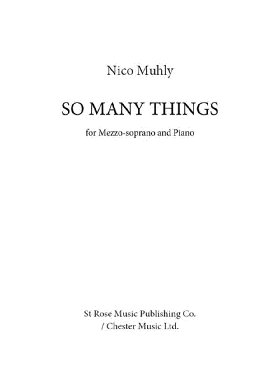 So Many Things Mezzo-Soprano Voice scores gallery preview page 1
