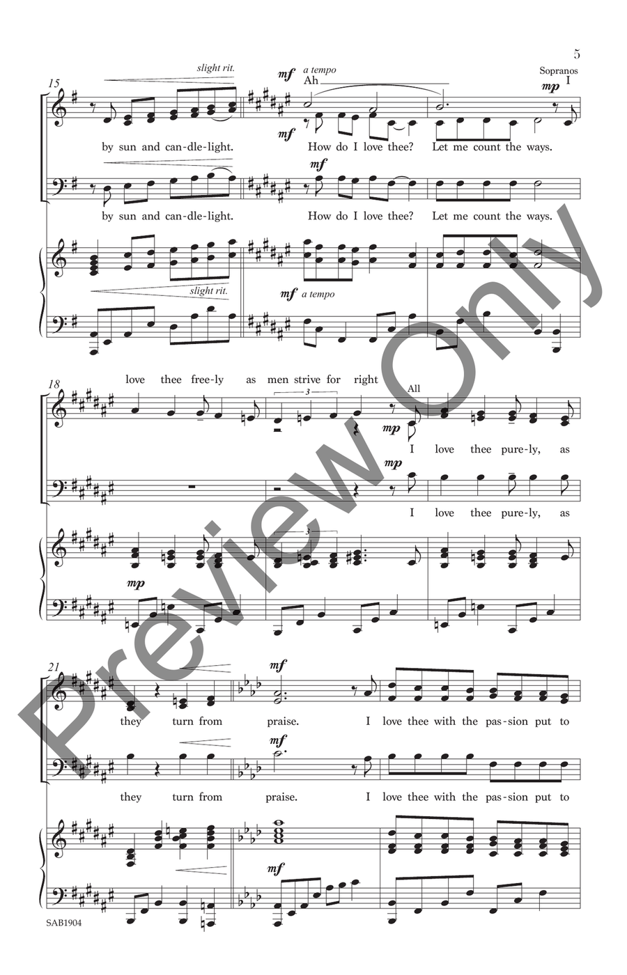 How Do I Love Thee? 3-Part scores gallery preview page 4