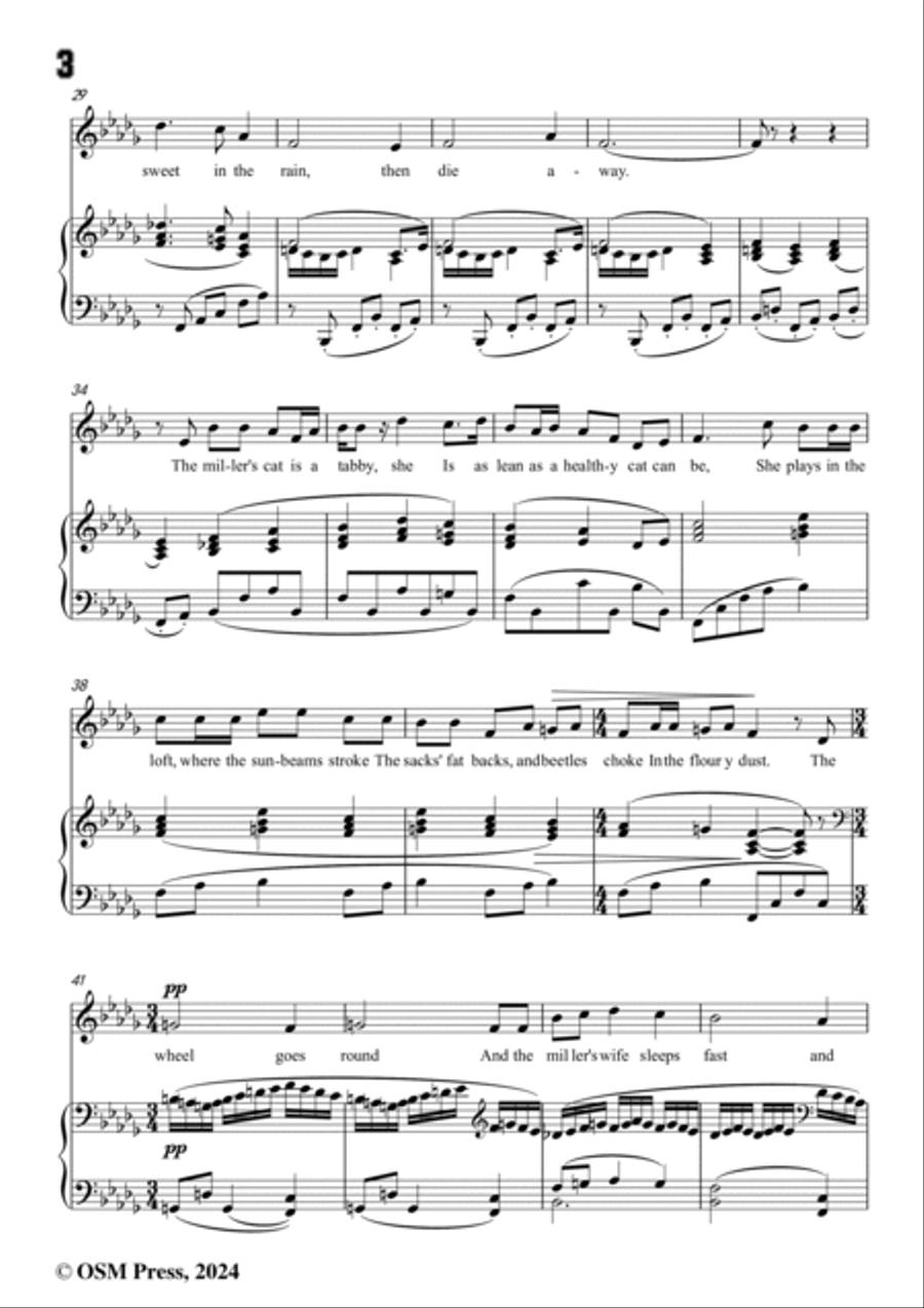Vaughan Williams-The Water Mill(1925),in D flat Major Voice scores gallery preview page 4