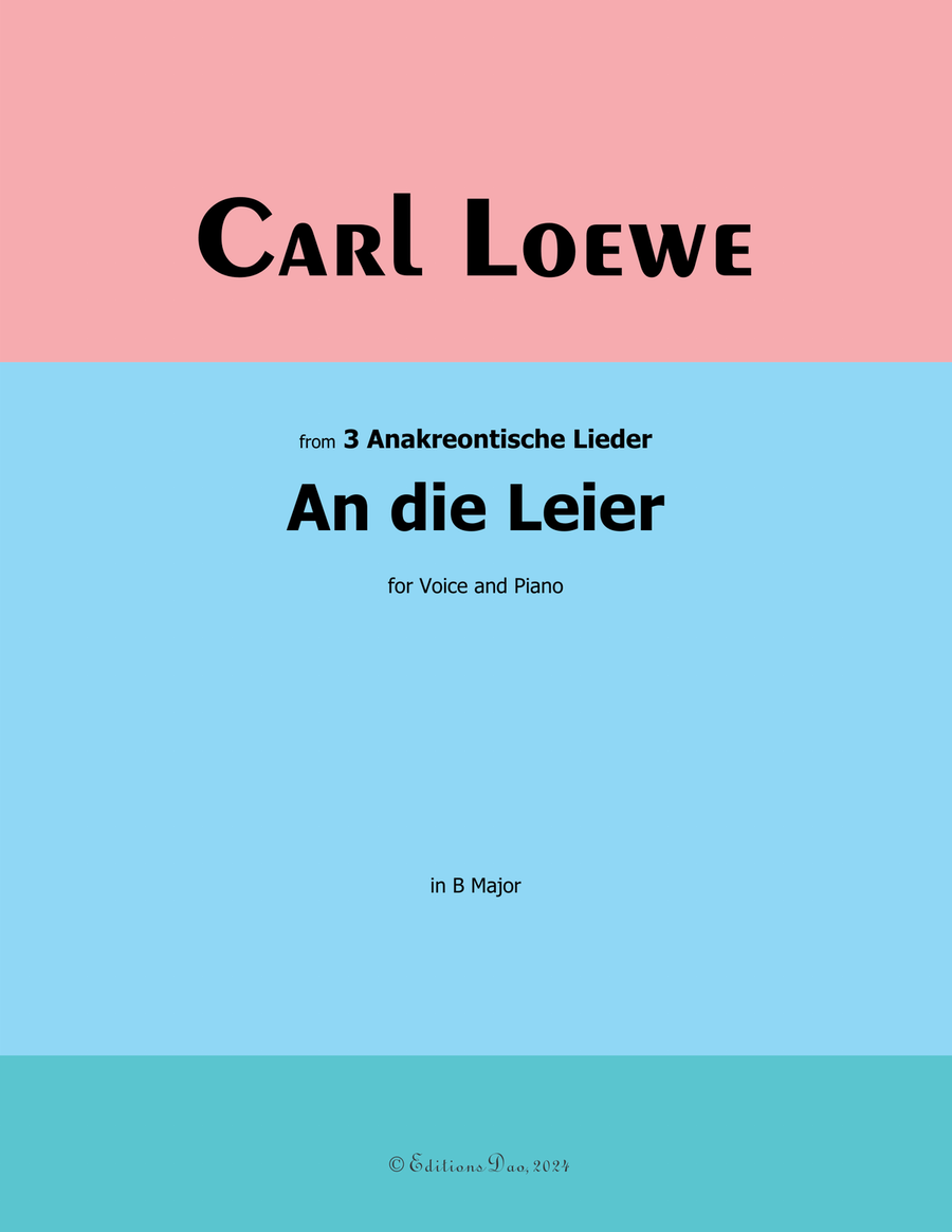 An die Leier, by Carl Loewe, in B Major Voice scores gallery preview page 1