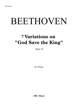 Book cover for Beethoven: 7 Variations on 'God save the King', WoO78 (for Piano Solo)