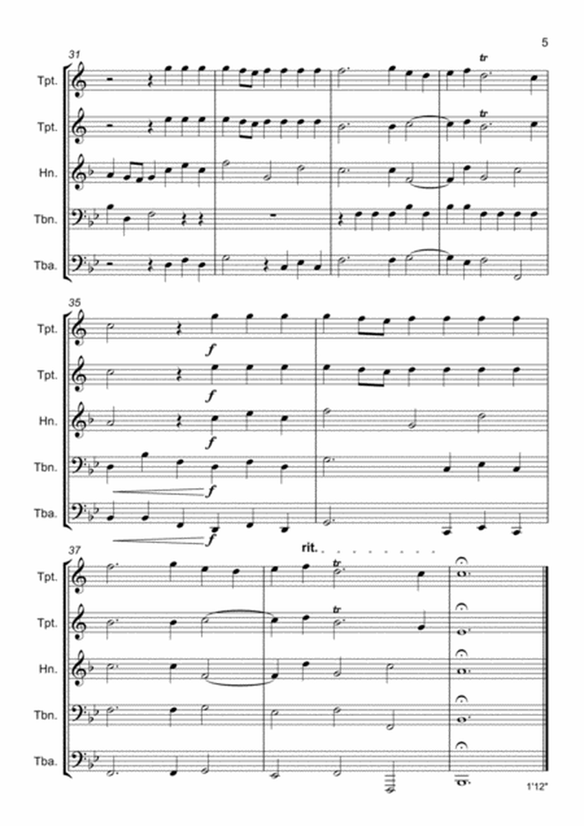 Allegro Maestoso from Handel's Water Music (Brass Quintet) image number null