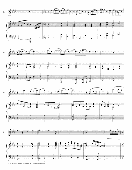 IT IS WELL WITH MY SOUL (Duet – Flute and Piano/Score and Parts) by Philip P. Bliss Flute - Digital Sheet Music
