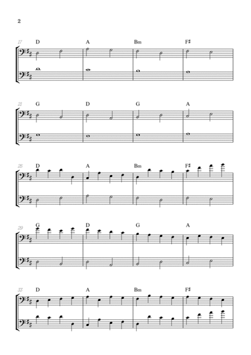 Pachelbel Canon in D • cello duet sheet music [chords] image number null