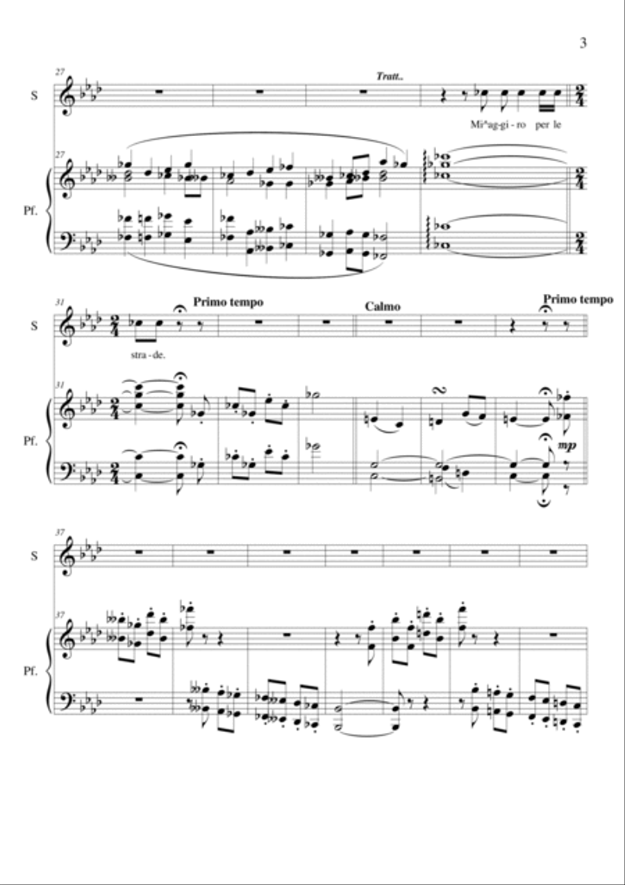 Le notti di Roma - Soprano and piano Voice Solo scores gallery preview page 3