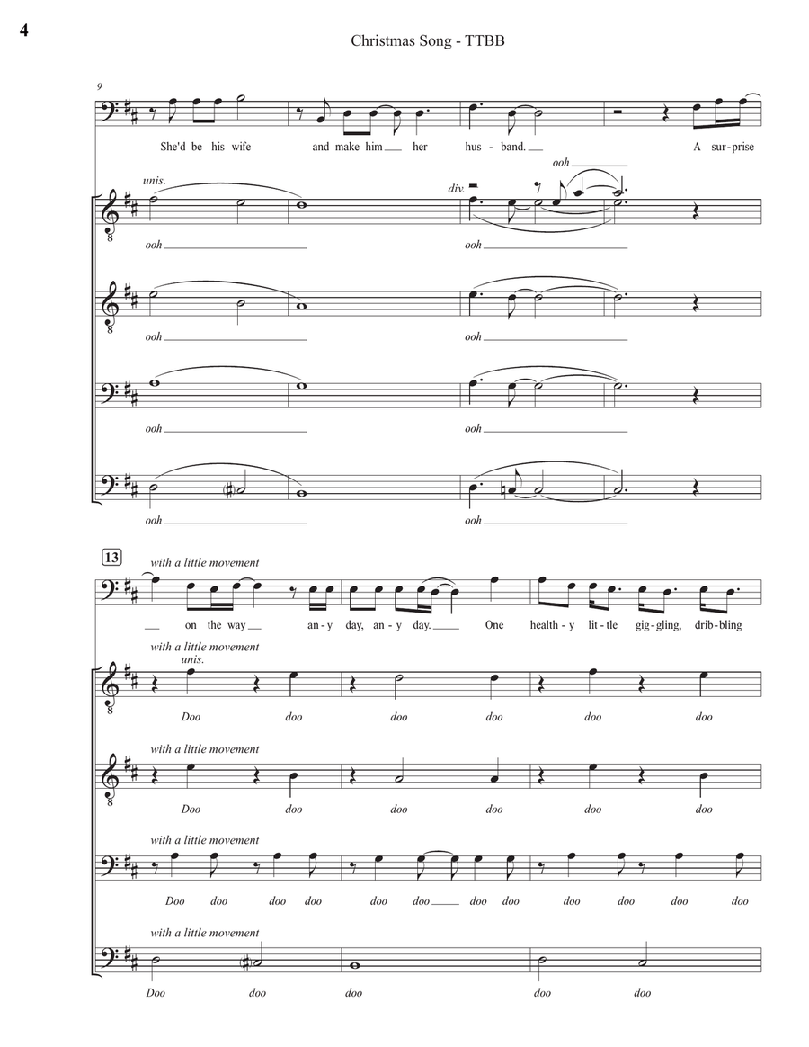 Christmas Song Christmas Song TTBB scores gallery preview page 4