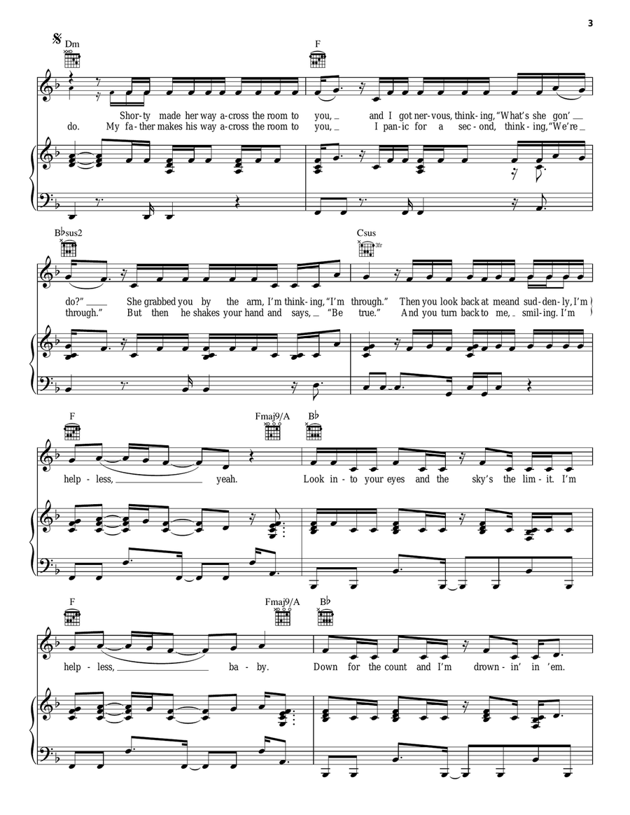 Helpless Piano, Vocal, Guitar scores gallery preview page 3