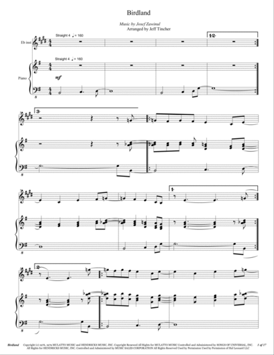 Birdland Birdland Alto Saxophone scores gallery preview page 2
