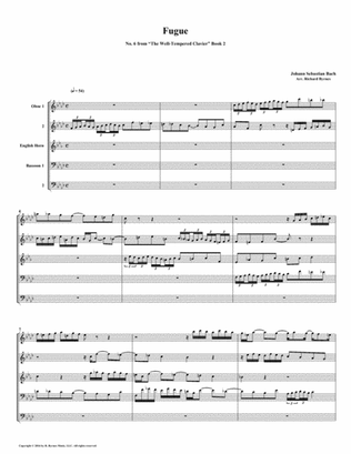 Fugue 06 from Well-Tempered Clavier, Book 2 (Double Reed Quintet)