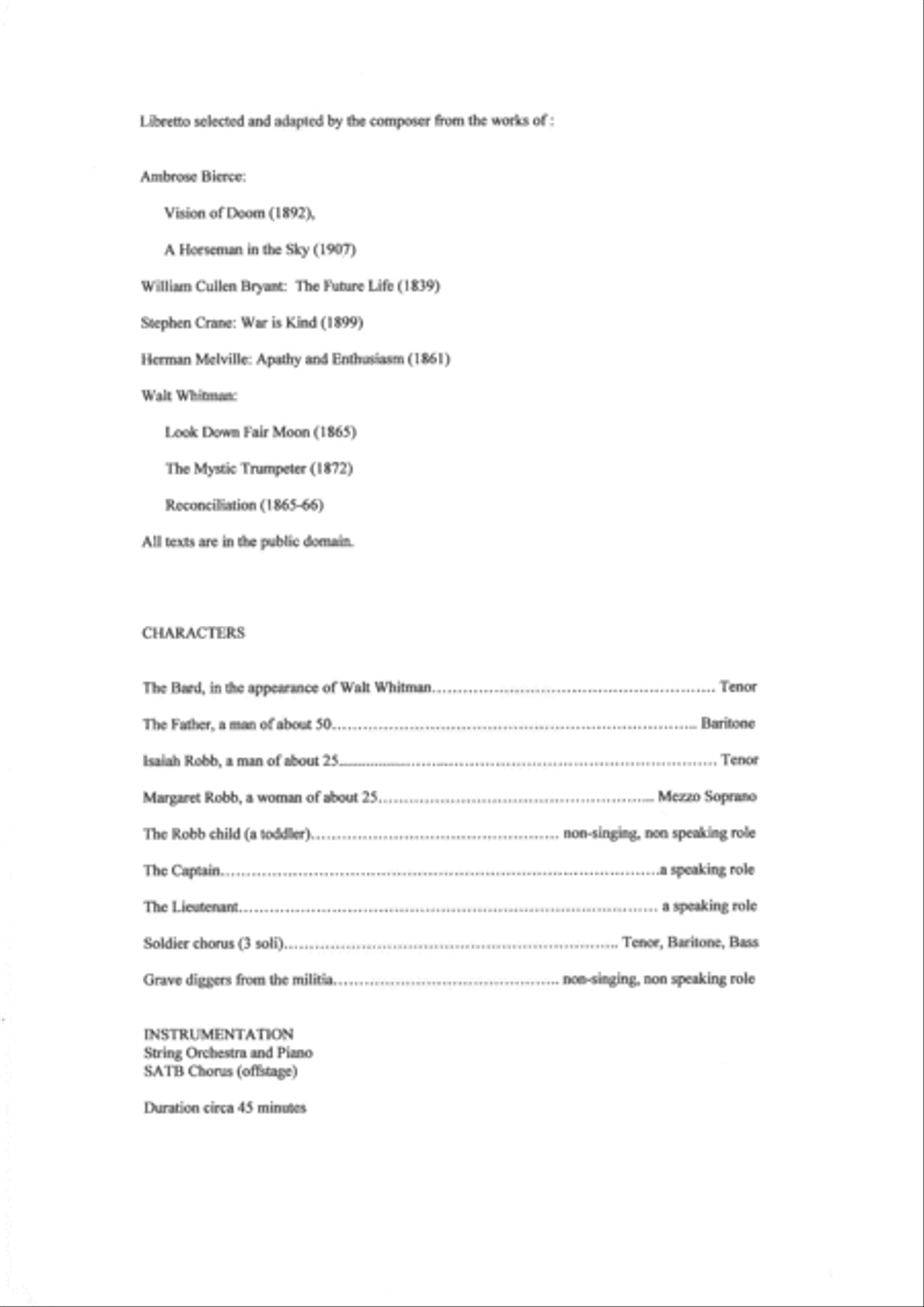 Frederick Frahm: The Death of Isiah Robb, piano-vocal score 4-Part scores gallery preview page 2