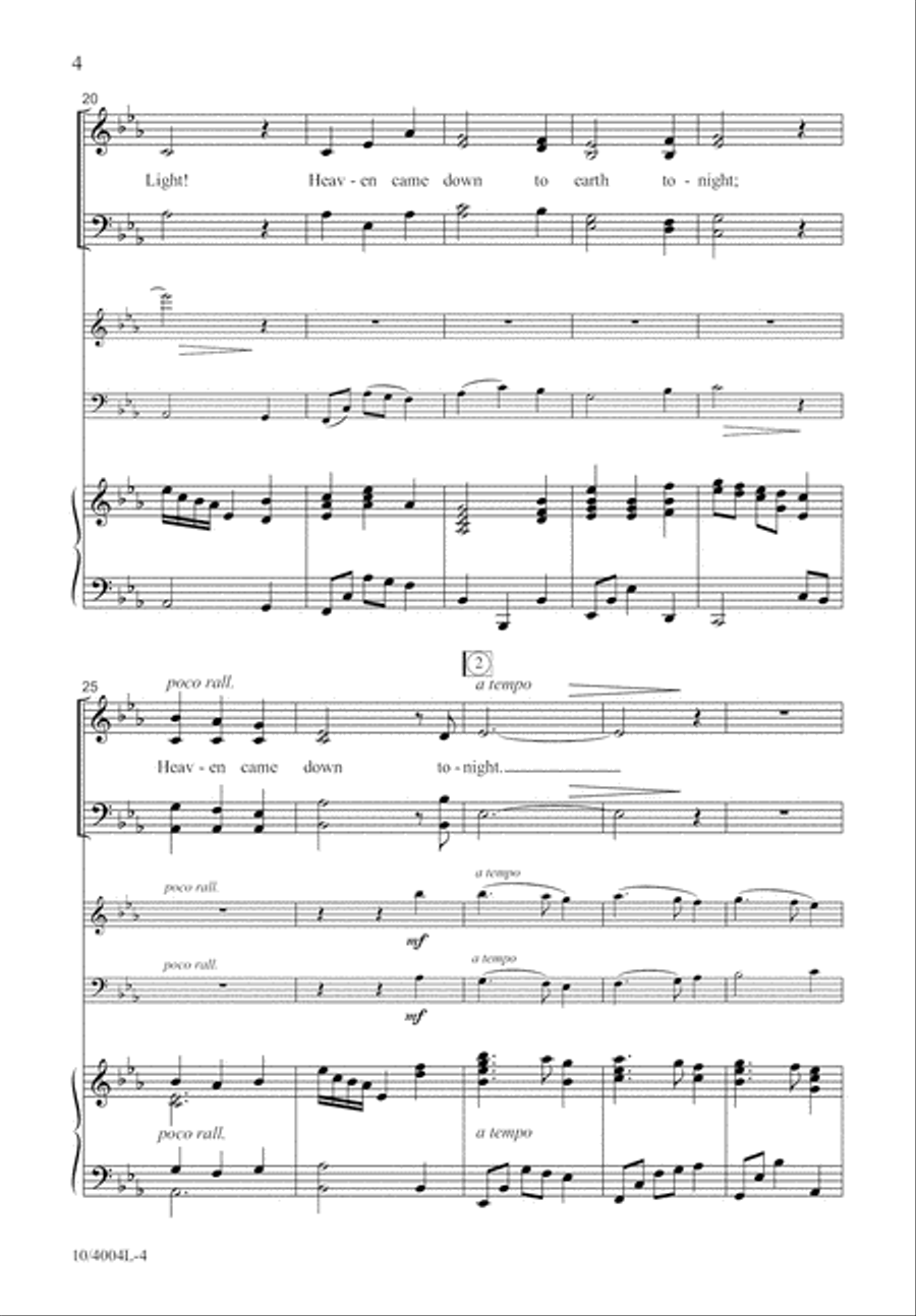 Heaven Came Down Tonight 4-Part scores gallery preview page 4
