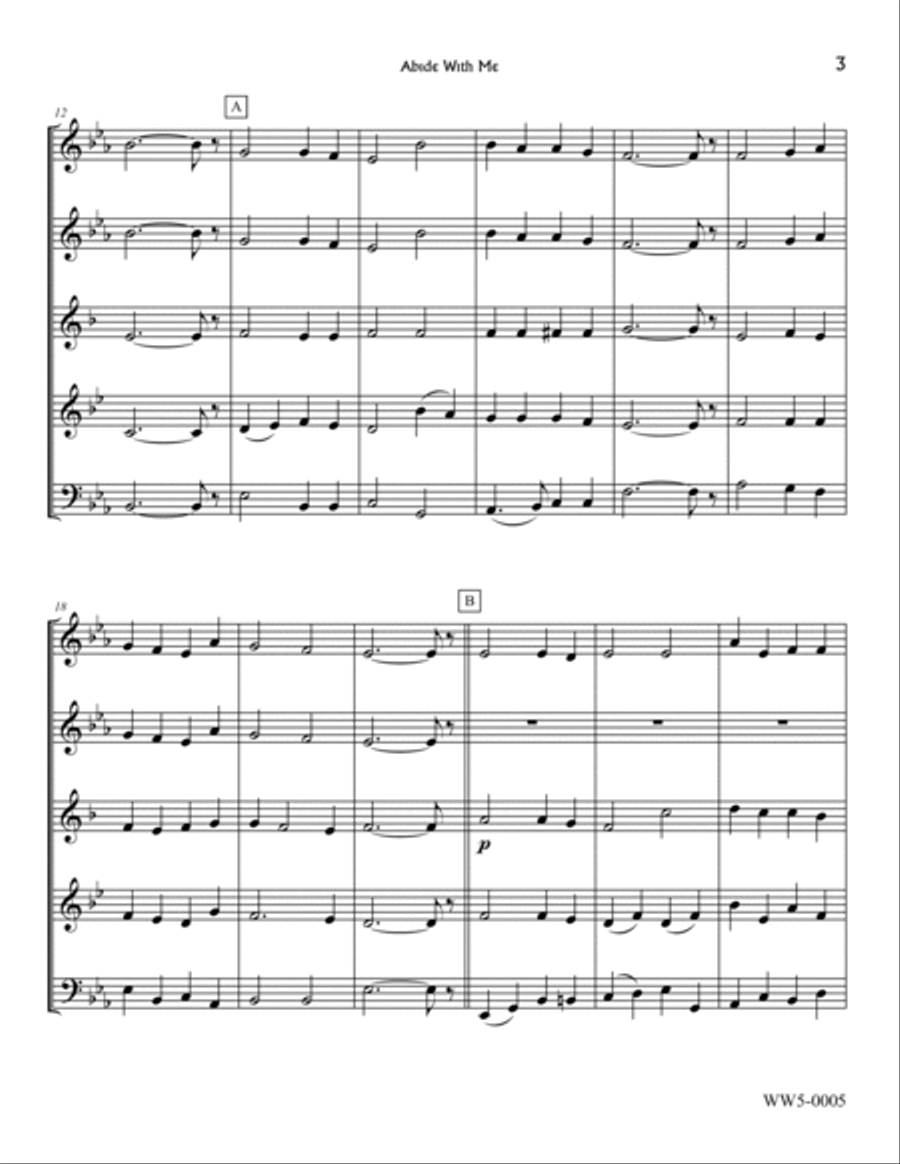 Abide With Me Woodwind Quintet scores gallery preview page 3