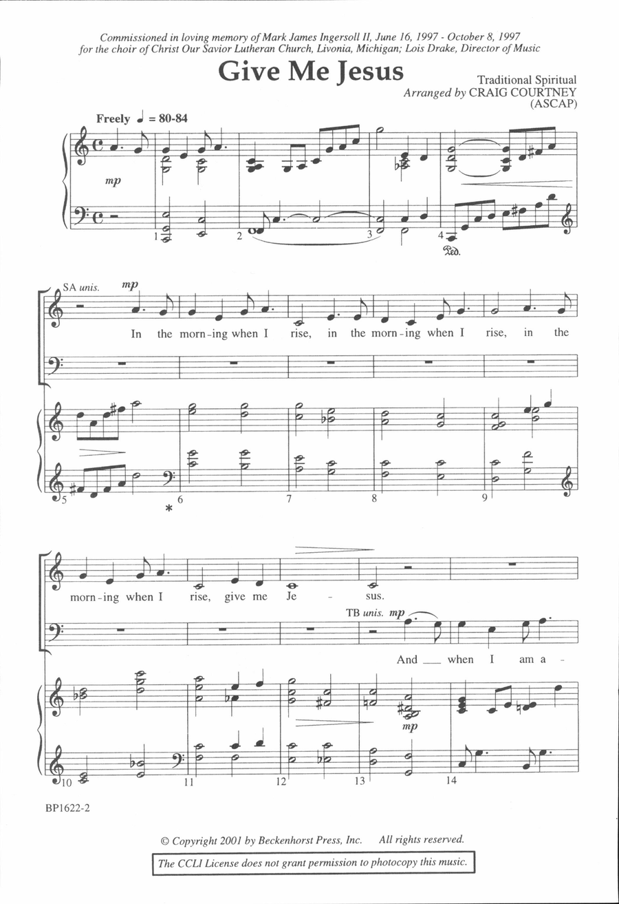 Give Me Jesus - Courtney 4-Part scores gallery preview page 2