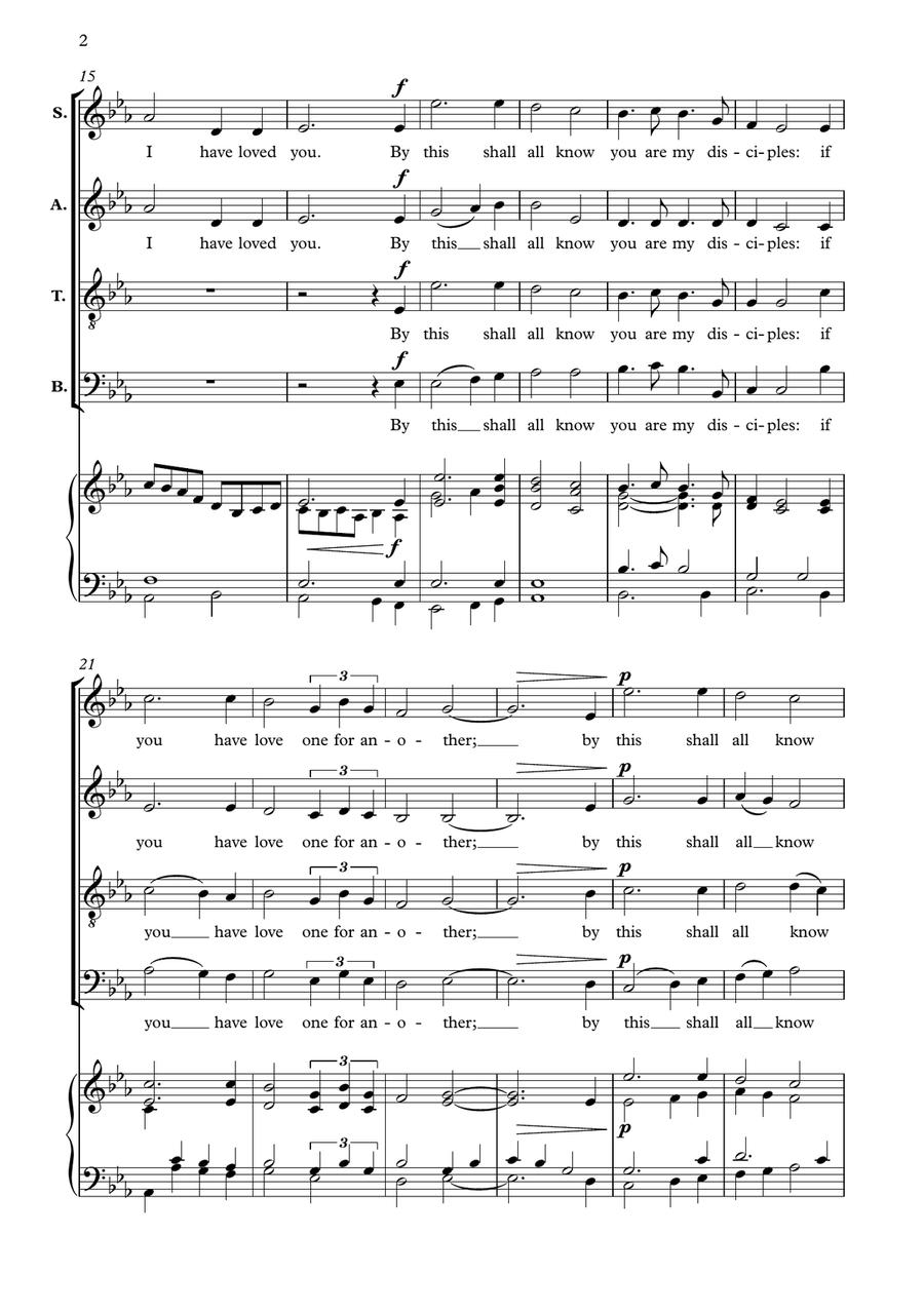 A New Commandment (arranged by Alan Bullard for SATB and keyboard) 4-Part scores gallery preview page 4