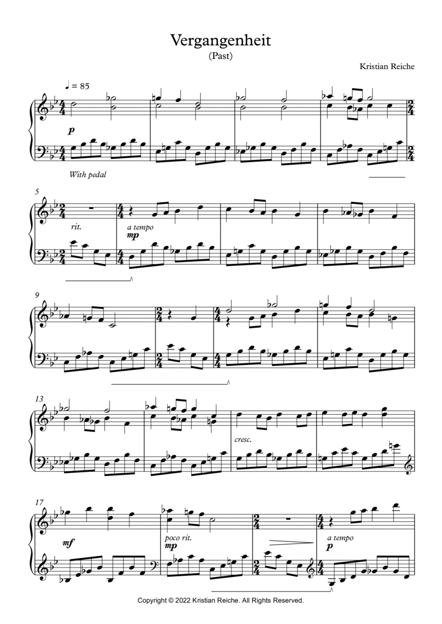 Vergangenheit (Past) Vergangenheit (Past) Piano Solo scores gallery preview page 1