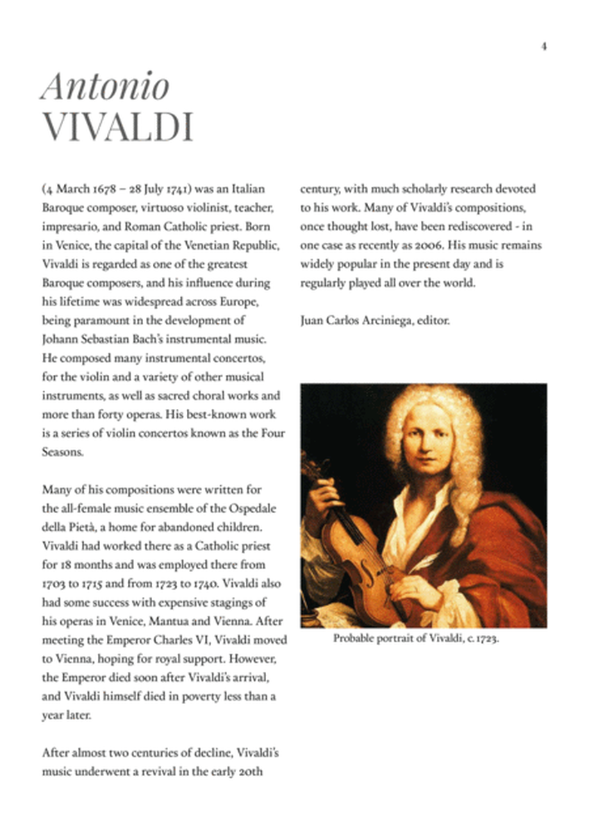 Vivaldi, Antonio - Concerto in E minor for violin, strings and basso continuo