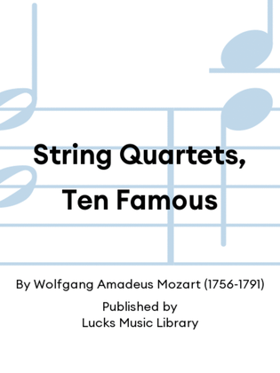 Book cover for String Quartets, Ten Famous