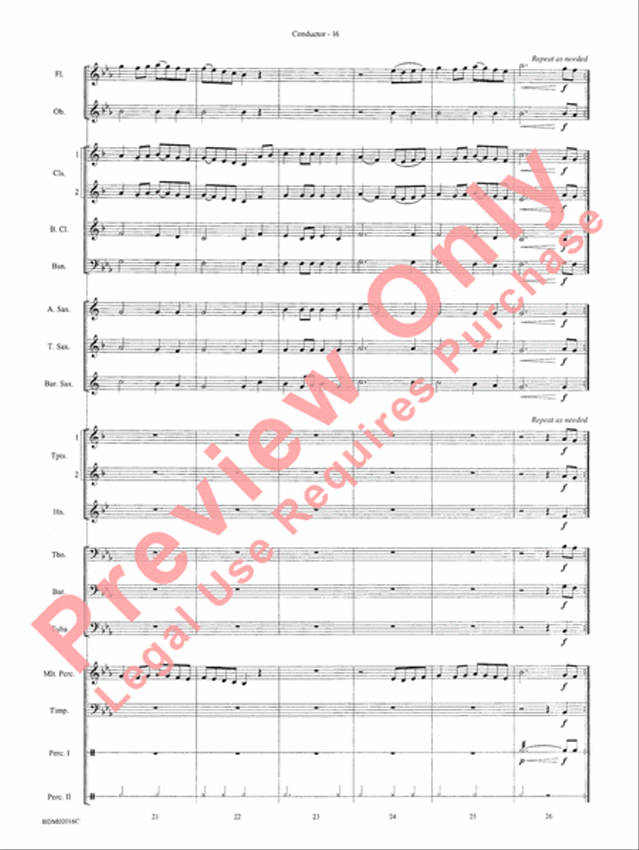 Graduation Suite (Processional: Pomp and Circumstance March No. 1 / Recessional: Rondeau from Premiere Suite) Concert Band scores gallery preview page 18