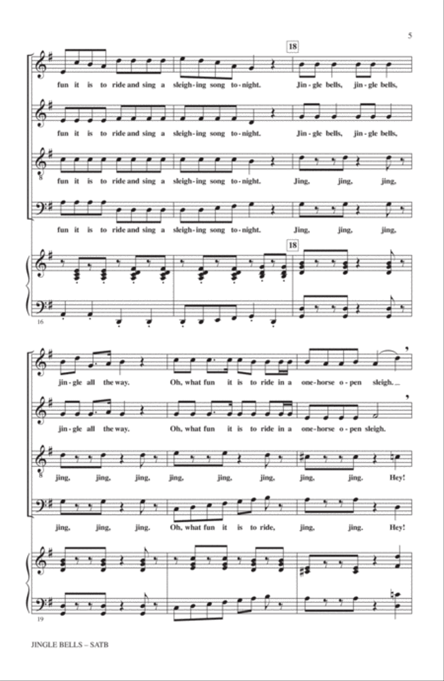 Jingle Bells Jingle Bells 4-Part scores gallery preview page 4