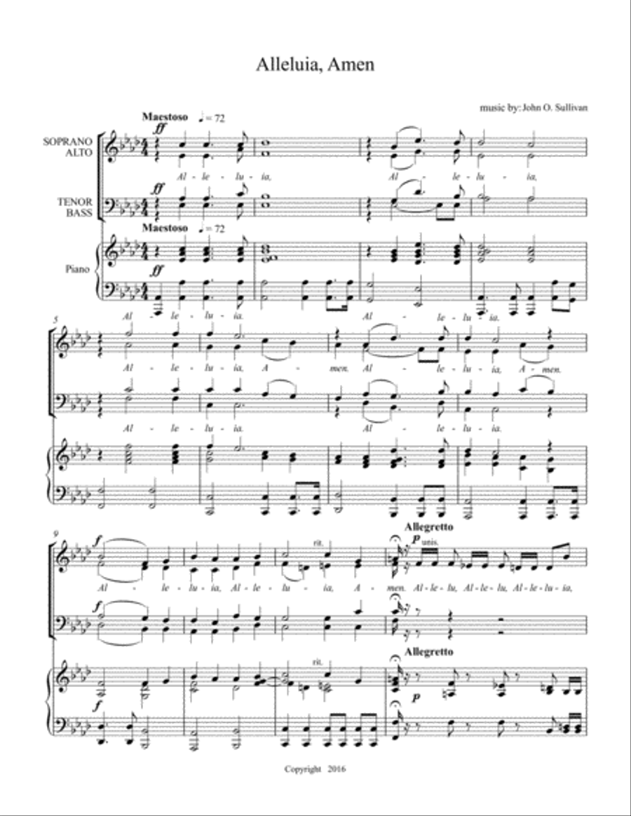 Alleluia, Amen 4-Part scores gallery preview page 2