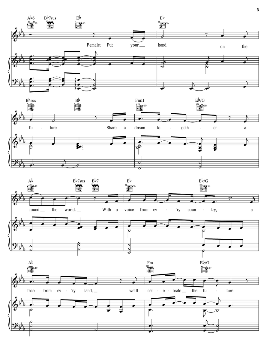 Celebrate The Future Hand In Hand Acoustic Guitar scores gallery preview page 3
