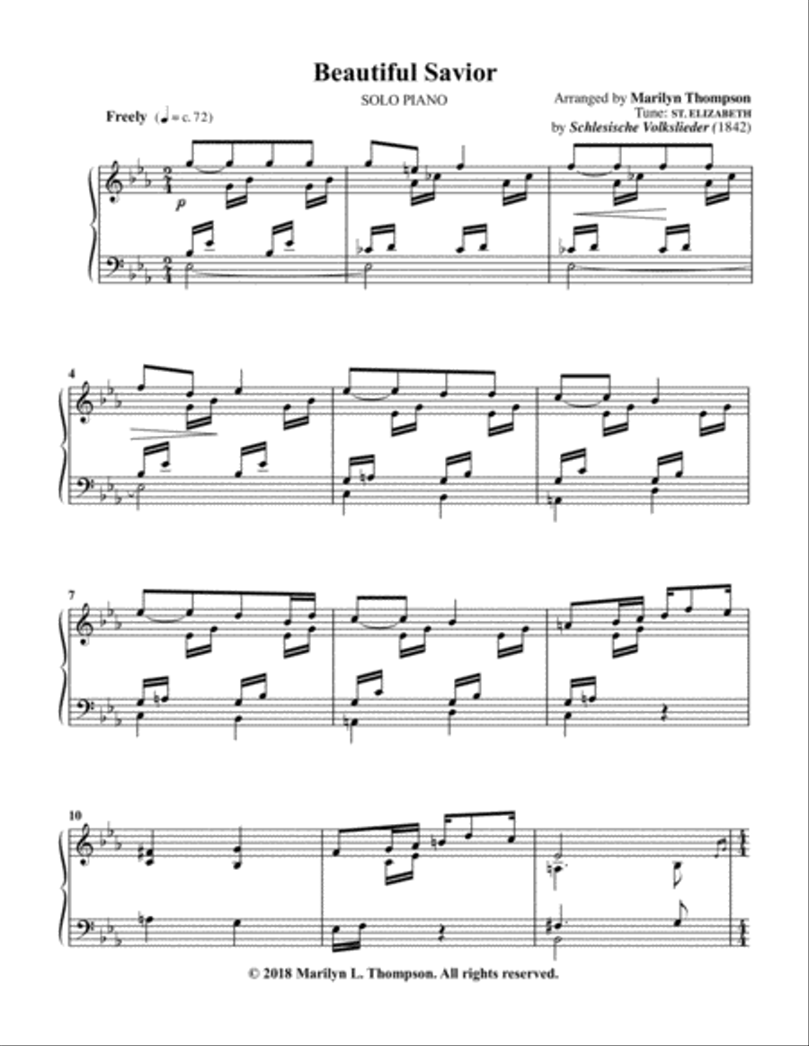 Beautiful Savior--Solo Piano.pdf Piano Solo scores gallery preview page 2