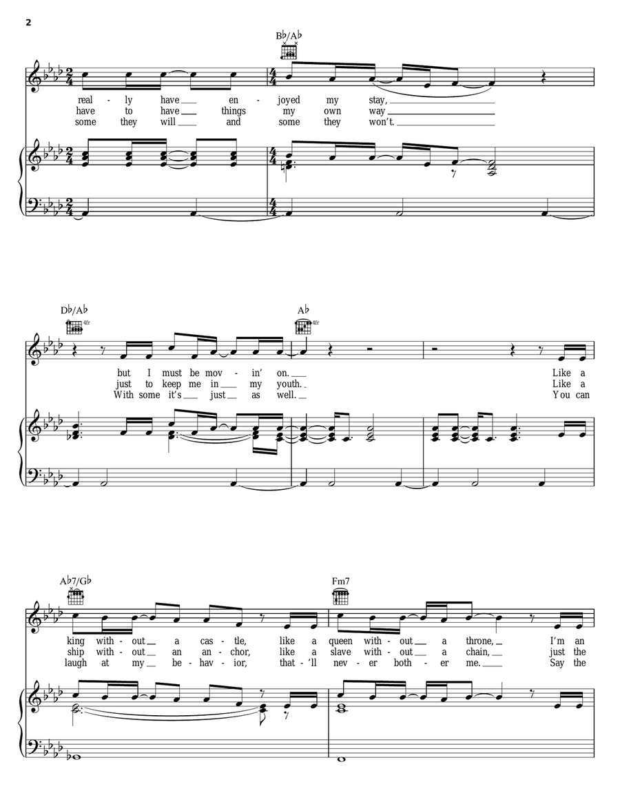 Goodbye Stranger Piano, Vocal, Guitar scores gallery preview page 2