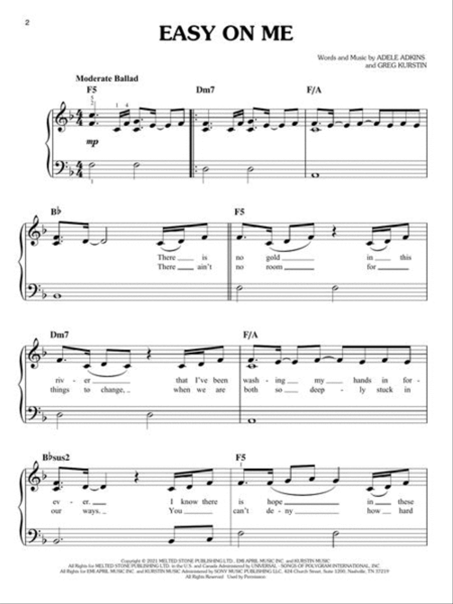 Easy on Me Easy Piano scores gallery preview page 3