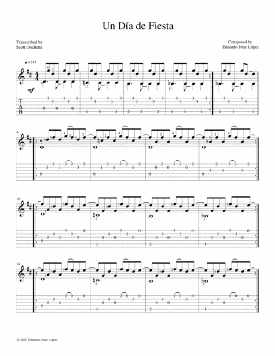 Un Día de Fiesta Guitar Solo scores gallery preview page 2