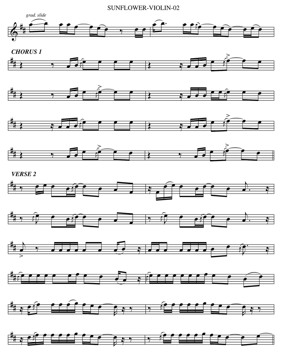 Sunflower Violin Solo scores gallery preview page 2