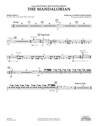 Book cover for The Mandalorian (from Star Wars: The Mandalorian) (arr. Paul Murtha) - Percussion 2