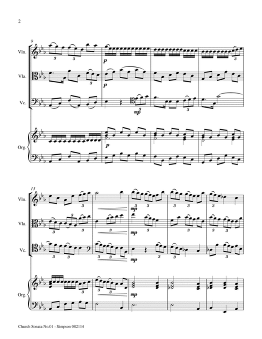 Church Sonata No.1 in Eb for String Trio & Organ by Daniel Leo Simpson image number null