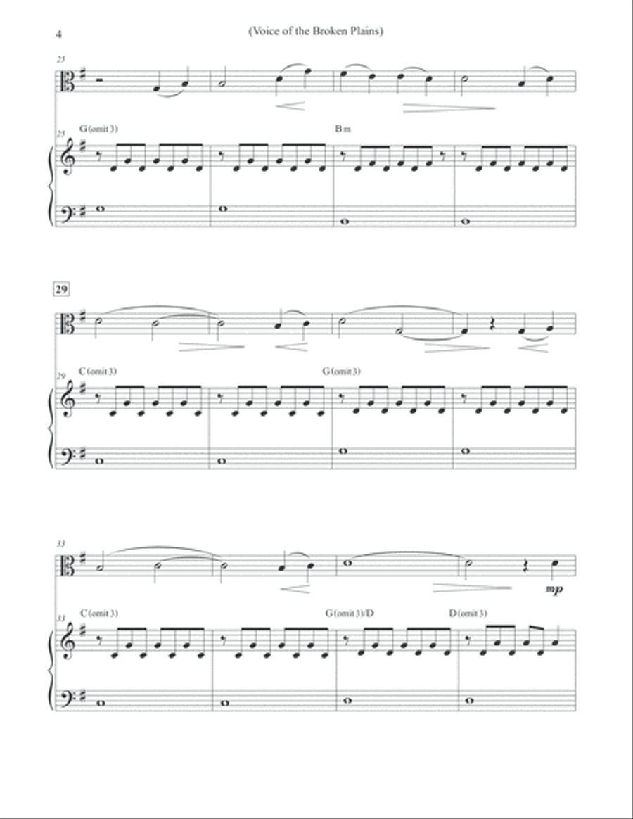 Voice of the Broken Plains - Viola & Piano Voice scores gallery preview page 4