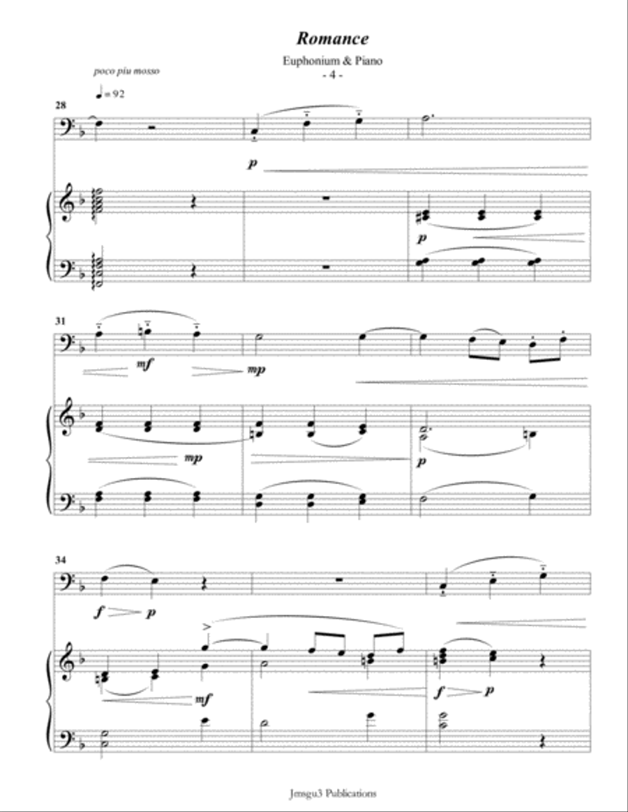 Saint-Saens: Romance for Euphonium & Piano Euphonium scores gallery preview page 4